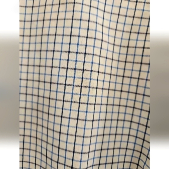 Mason James Stretch Long Sleeve Shirt Mens Button Down White Check Plaid Sz XL - Picture 3 of 4